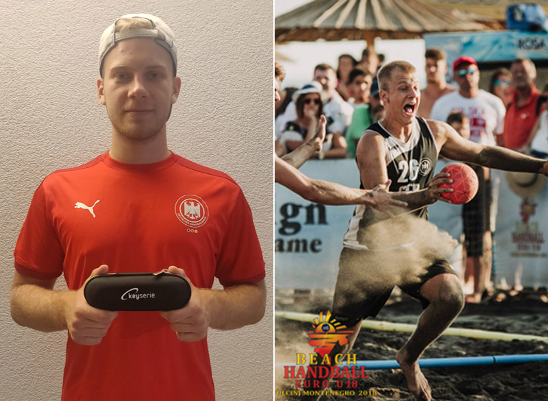 Moritz Ebert, Handball-Torwart, mit dem sanakey aus der keyserie