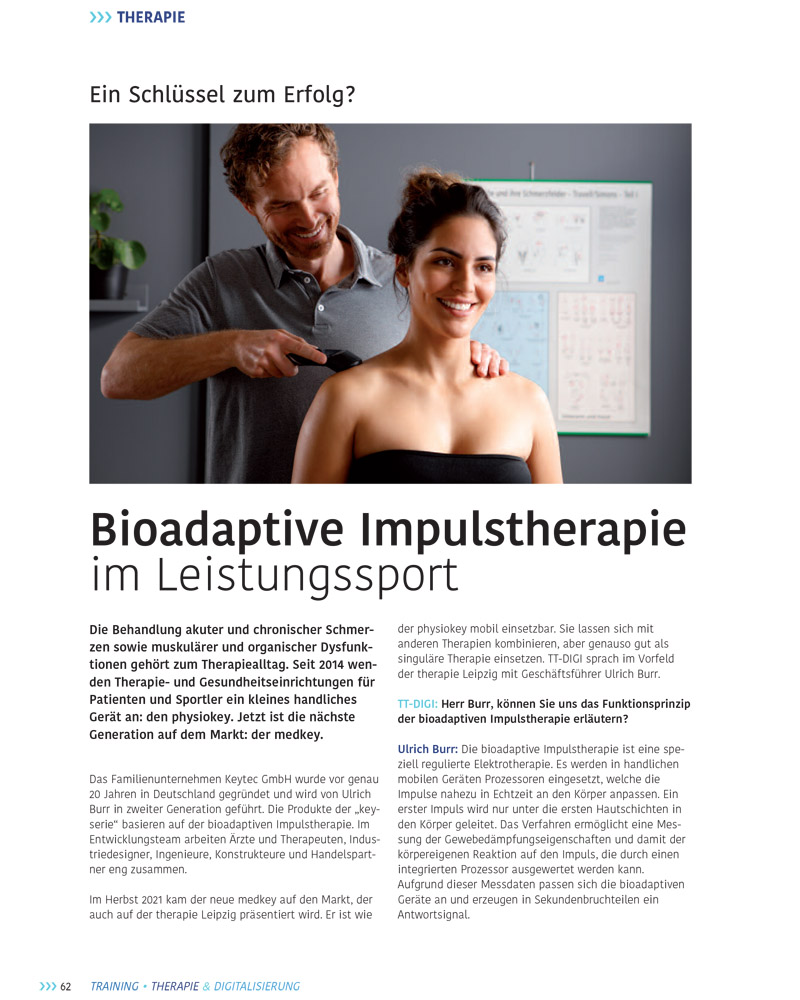 Bioadaptive Impulstherapie im Leistungssport, TT-Digi 2-2022